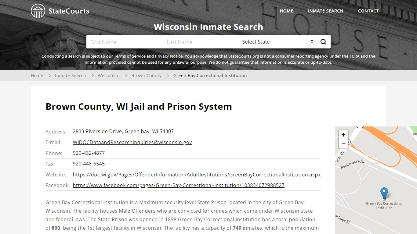 Green Bay Correctional Institution Inmate Records Search, Wisconsin ...