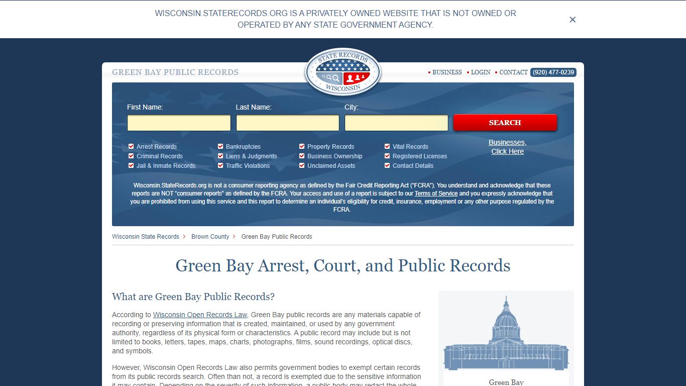 Green Bay Arrest and Public Records - StateRecords.org